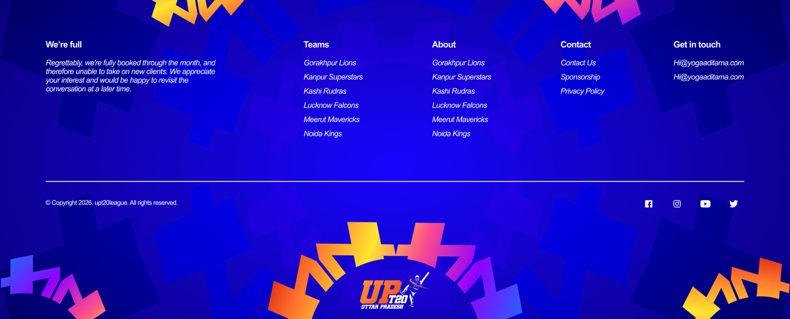 UP T20 League footer